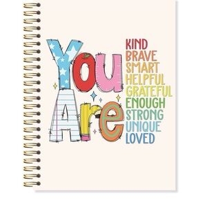 Colorful Inspirational A5 Spiral Notebook “You are” NWT